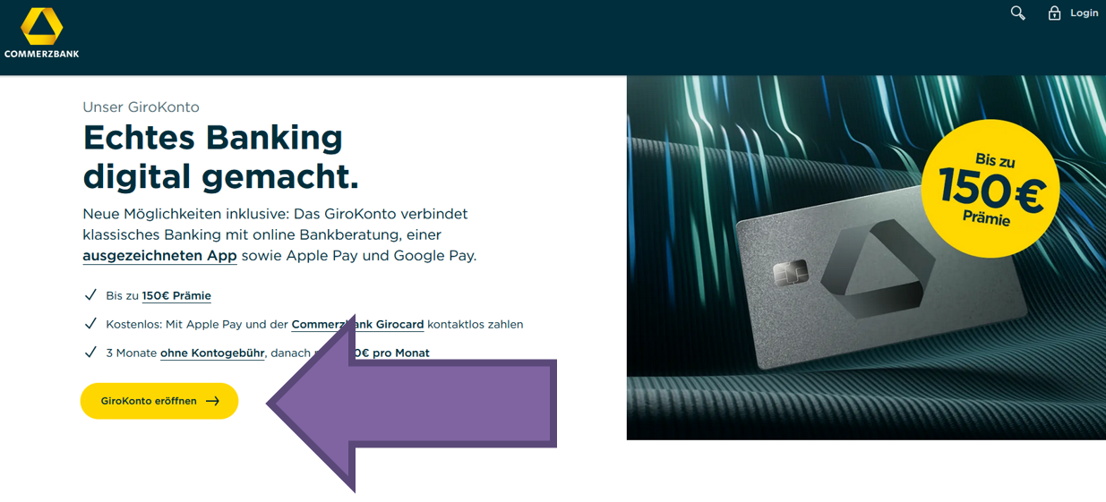 Anleitung Commerzbank zweites Konto eröffnen