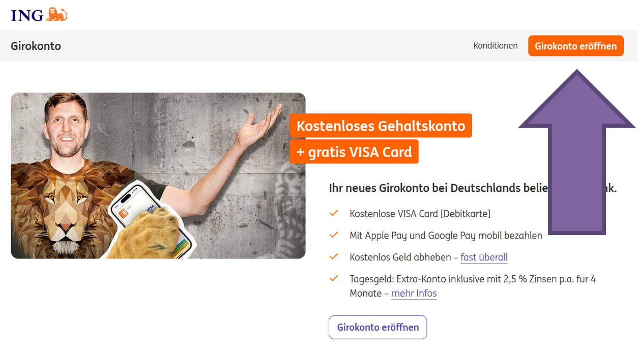 Anleitung ING Unterkonto eröffnen