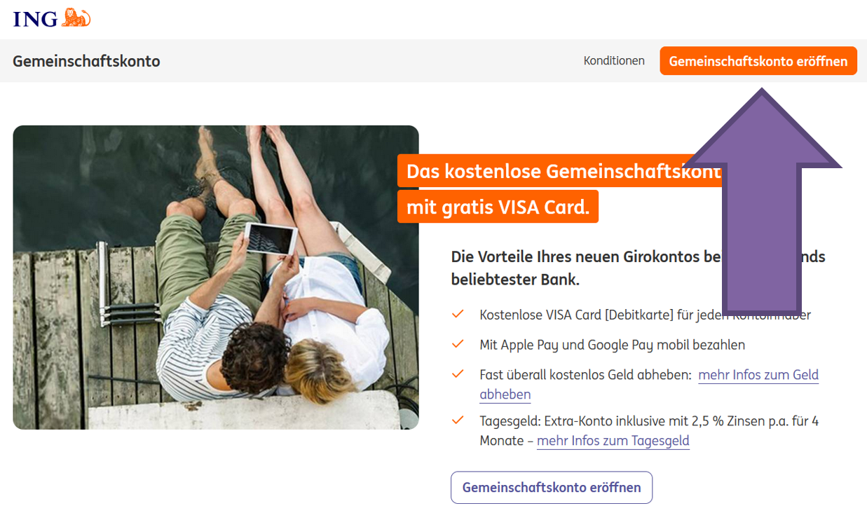 ING Unterkonto als Gemeinschaftskonto