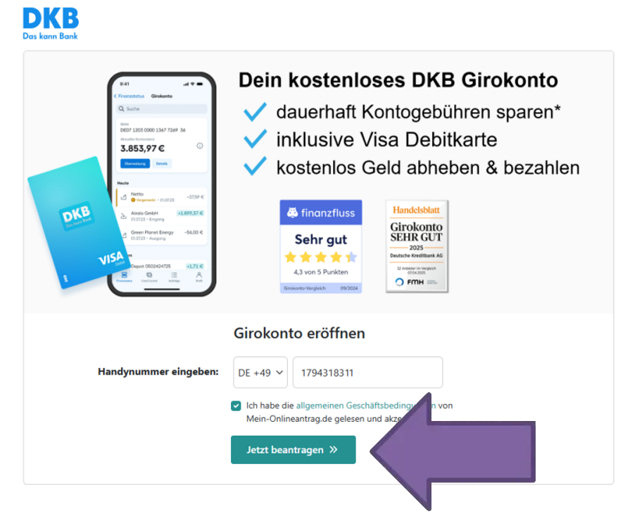 Anleitung DKB Unterkonto eröffnen